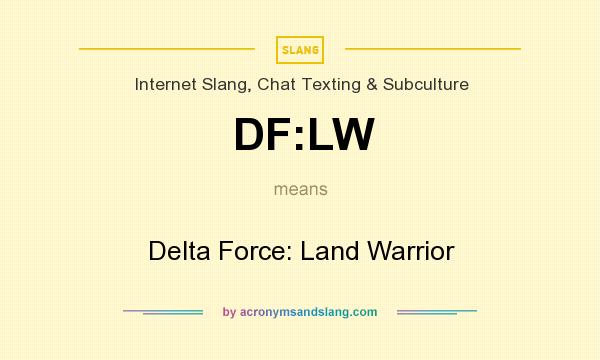 What does DF:LW mean? It stands for Delta Force: Land Warrior