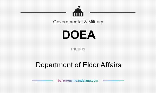 What does DOEA mean? It stands for Department of Elder Affairs