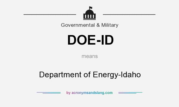 What does DOE-ID mean? It stands for Department of Energy-Idaho