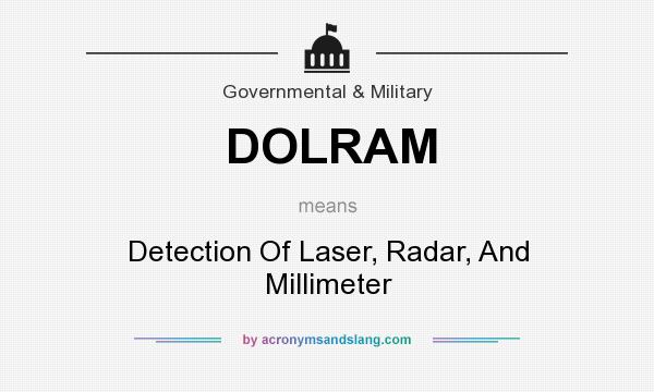 What does DOLRAM mean? It stands for Detection Of Laser, Radar, And Millimeter