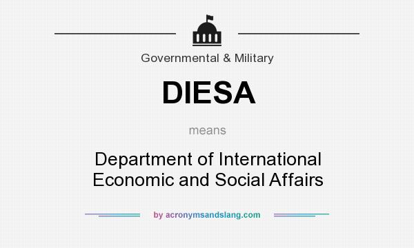 What does DIESA mean? It stands for Department of International Economic and Social Affairs