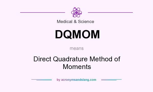 What does DQMOM mean? It stands for Direct Quadrature Method of Moments