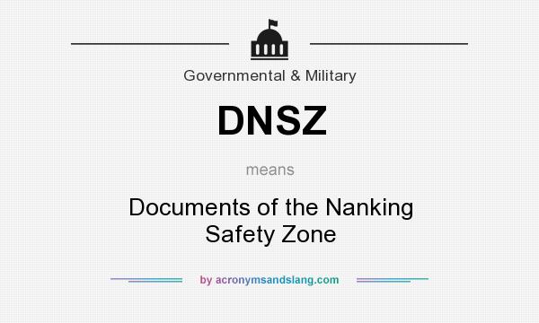 What does DNSZ mean? It stands for Documents of the Nanking Safety Zone