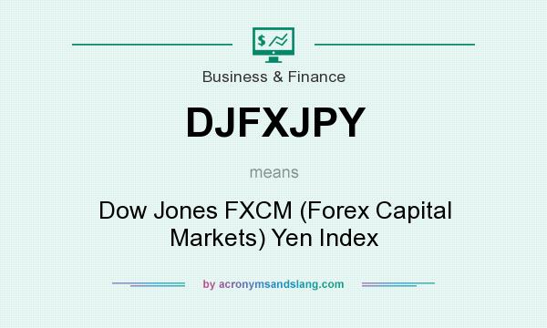 What does DJFXJPY mean? It stands for Dow Jones FXCM (Forex Capital Markets) Yen Index