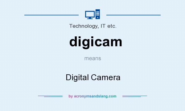 What does digicam mean? It stands for Digital Camera