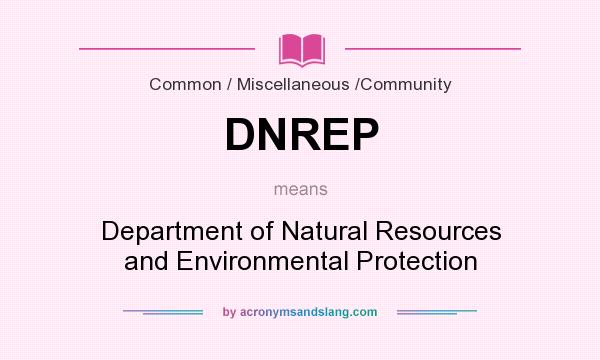 What does DNREP mean? It stands for Department of Natural Resources and Environmental Protection
