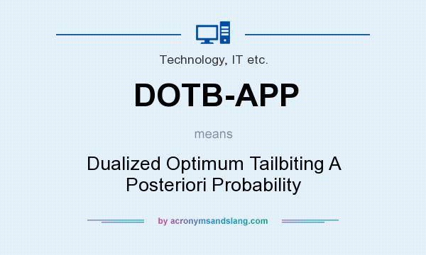 What does DOTB-APP mean? It stands for Dualized Optimum Tailbiting A Posteriori Probability