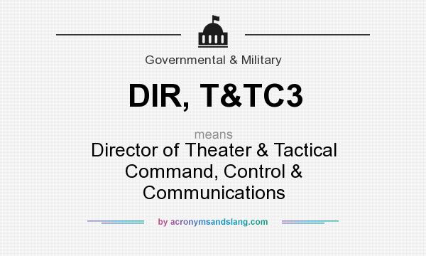 What does DIR, T&TC3 mean? It stands for Director of Theater & Tactical Command, Control & Communications