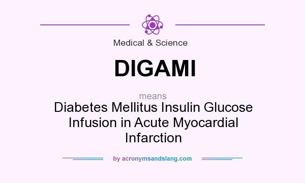 What does DIGAMI mean? It stands for Diabetes Mellitus Insulin Glucose Infusion in Acute Myocardial Infarction