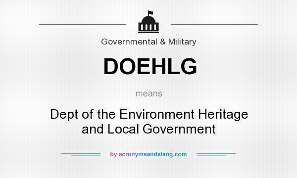 What does DOEHLG mean? It stands for Dept of the Environment Heritage and Local Government