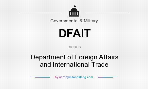 What does DFAIT mean? It stands for Department of Foreign Affairs and International Trade