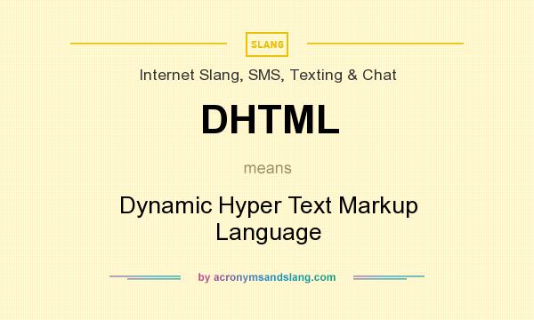 What does DHTML mean? It stands for Dynamic Hyper Text Markup Language