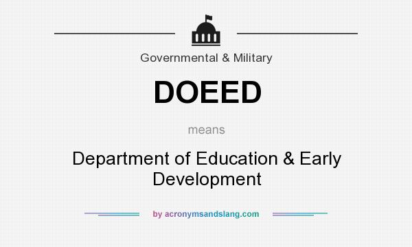 What does DOEED mean? It stands for Department of Education & Early Development
