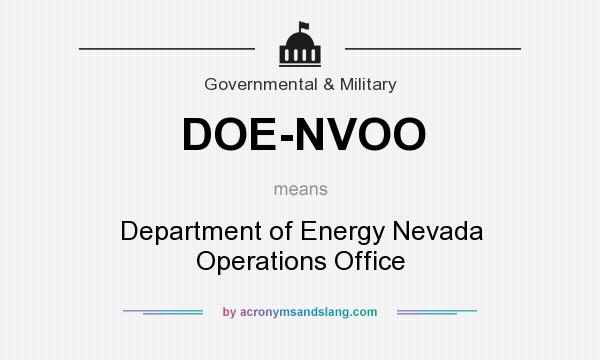 What does DOE-NVOO mean? It stands for Department of Energy Nevada Operations Office
