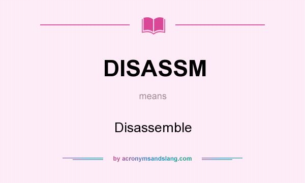 What does DISASSM mean? It stands for Disassemble