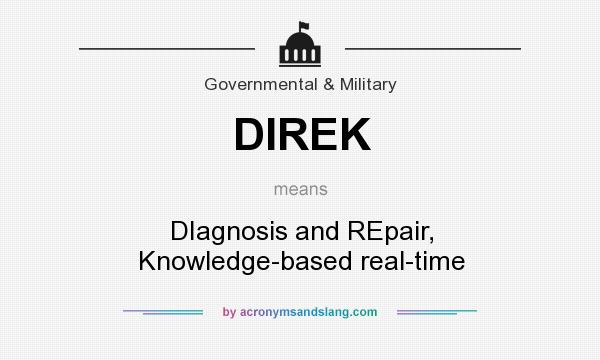 What does DIREK mean? It stands for DIagnosis and REpair, Knowledge-based real-time