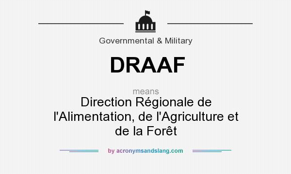 What does DRAAF mean? It stands for Direction Régionale de l`Alimentation, de l`Agriculture et de la Forêt