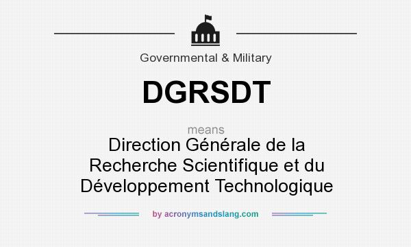 What does DGRSDT mean? It stands for Direction Générale de la Recherche Scientifique et du Développement Technologique