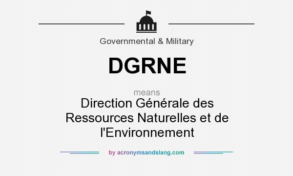 What does DGRNE mean? It stands for Direction Générale des Ressources Naturelles et de l`Environnement