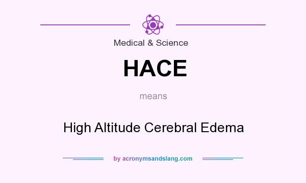 What does HACE mean? It stands for High Altitude Cerebral Edema