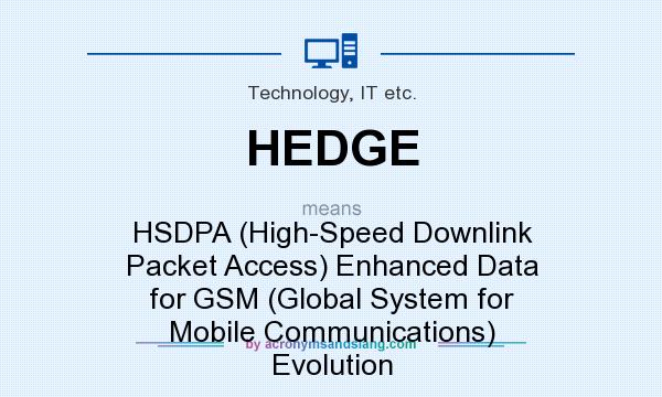 What does HEDGE mean? It stands for HSDPA (High-Speed Downlink Packet Access) Enhanced Data for GSM (Global System for Mobile Communications) Evolution