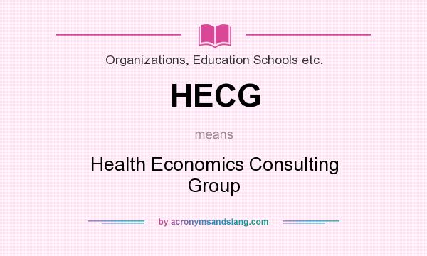 What does HECG mean? It stands for Health Economics Consulting Group