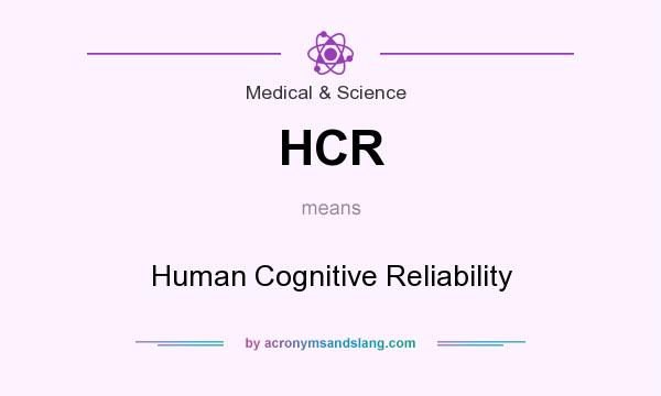 What does HCR mean? It stands for Human Cognitive Reliability