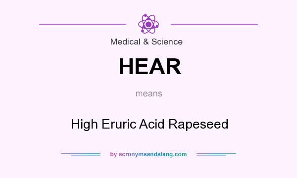 What does HEAR mean? It stands for High Eruric Acid Rapeseed