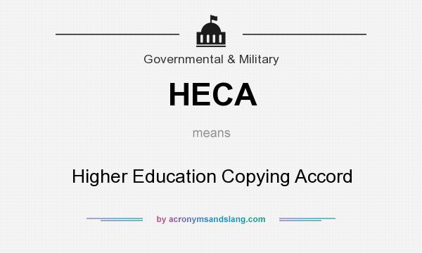 What does HECA mean? It stands for Higher Education Copying Accord