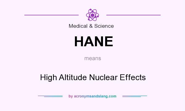 What does HANE mean? It stands for High Altitude Nuclear Effects