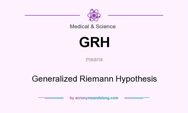 What does GRH mean? It stands for Generalized Riemann Hypothesis