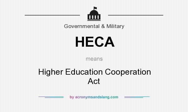 What does HECA mean? It stands for Higher Education Cooperation Act