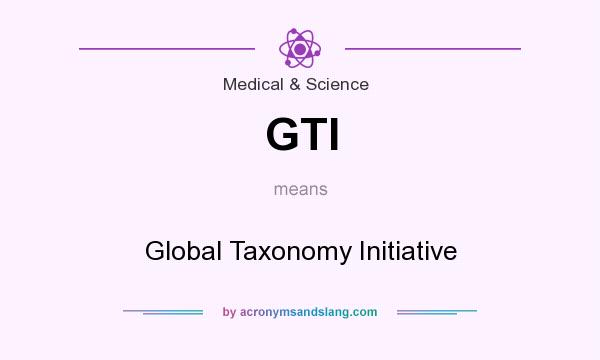 What does GTI mean? It stands for Global Taxonomy Initiative