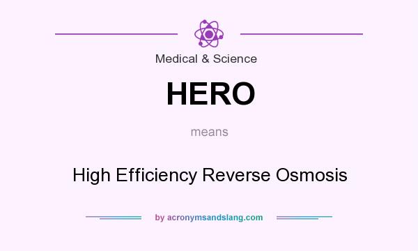 What does HERO mean? It stands for High Efficiency Reverse Osmosis