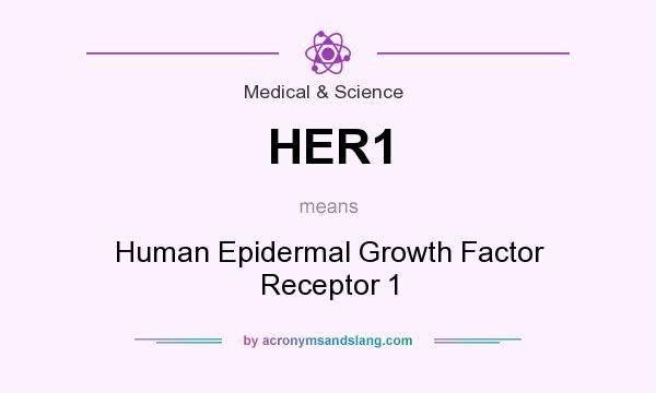 What does HER1 mean? It stands for Human Epidermal Growth Factor Receptor 1