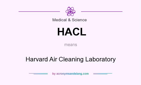 What does HACL mean? It stands for Harvard Air Cleaning Laboratory