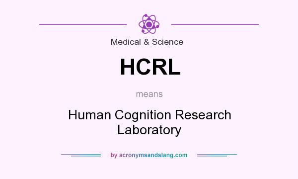 What does HCRL mean? It stands for Human Cognition Research Laboratory