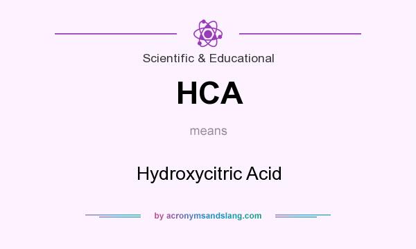 What does HCA mean? It stands for Hydroxycitric Acid