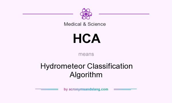 What does HCA mean? It stands for Hydrometeor Classification Algorithm