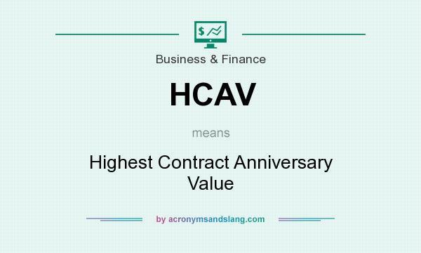 What does HCAV mean? It stands for Highest Contract Anniversary Value