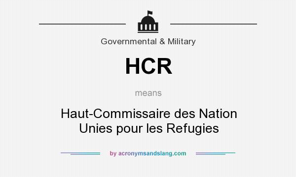What does HCR mean? It stands for Haut-Commissaire des Nation Unies pour les Refugies