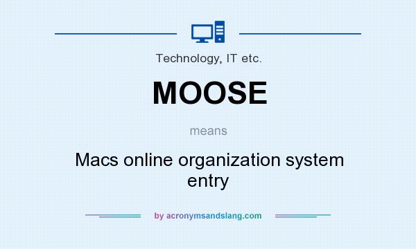 What does MOOSE mean? It stands for Macs online organization system entry