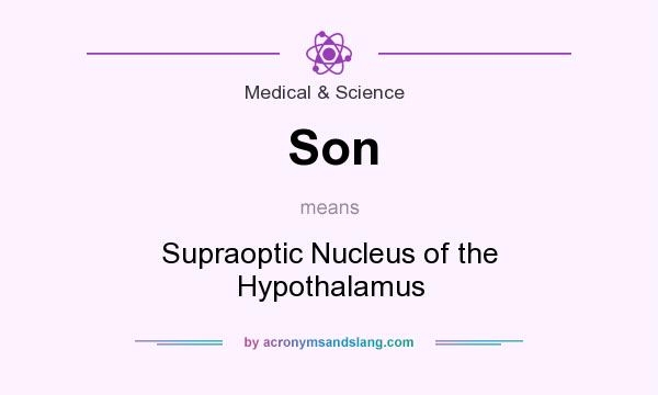 What does Son mean? It stands for Supraoptic Nucleus of the Hypothalamus