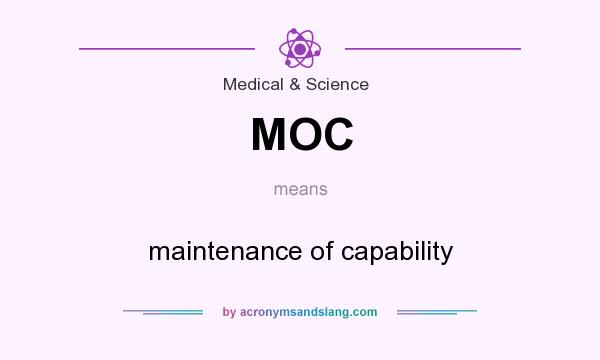 What does MOC mean? It stands for maintenance of capability