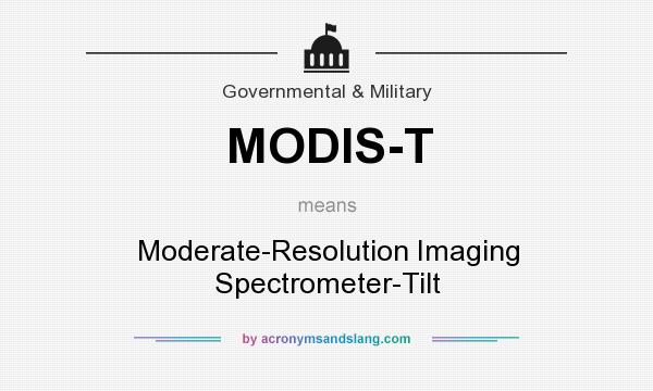 What does MODIS-T mean? It stands for Moderate-Resolution Imaging Spectrometer-Tilt