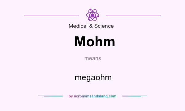 What does Mohm mean? It stands for megaohm