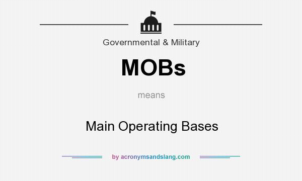 What does MOBs mean? It stands for Main Operating Bases