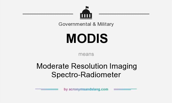 What does MODIS mean? It stands for Moderate Resolution Imaging Spectro-Radiometer