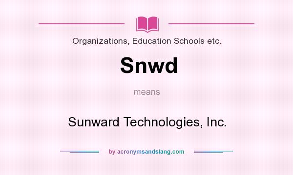What does Snwd mean? It stands for Sunward Technologies, Inc.