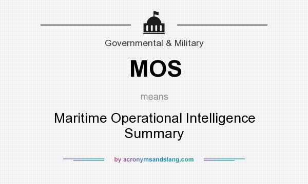 What does MOS mean? It stands for Maritime Operational Intelligence Summary